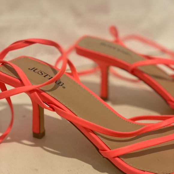 Just fab neon pink wrap sandals - Picture 5 of 5